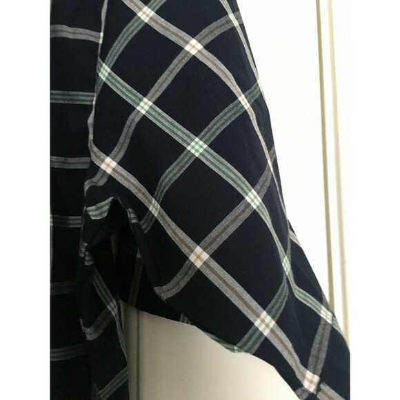 Men's Medium Wrangler Blue Plaid Short Sleeve Pearl Snap Button Up Shirt - Picture 8 of 8